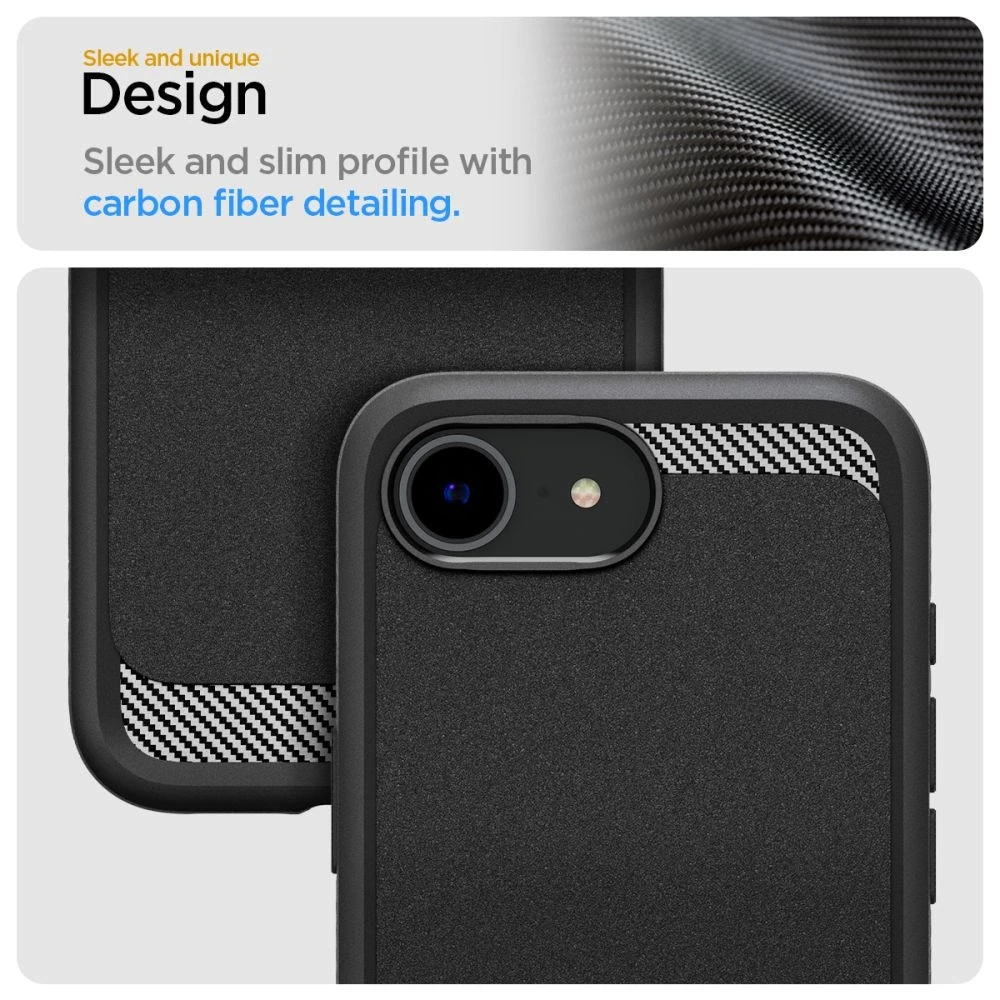 „Spigen Rugged Armor MagSafe“ dėklas, skirtas „iPhone 16e / 17e“ - juodas