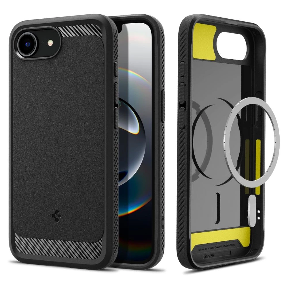 „Spigen Rugged Armor MagSafe“ dėklas, skirtas „iPhone 16e / 17e“ - juodas