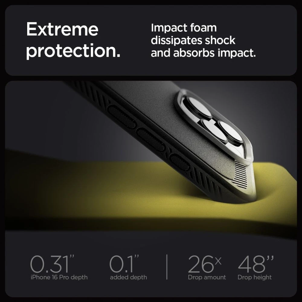 Dėklas Spigen Rugged Armor MagSafe do Apple iPhone 16 Pro Max – dėklas telefonui juodos spalvos