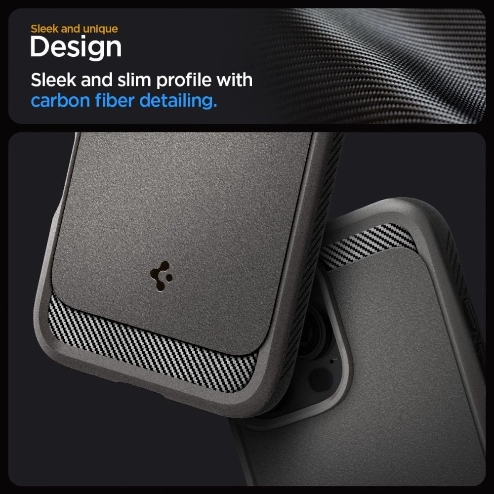Dėklas Spigen Rugged Armor MagSafe do Apple iPhone 16 Pro – dėklas telefonui pilkos spalvos