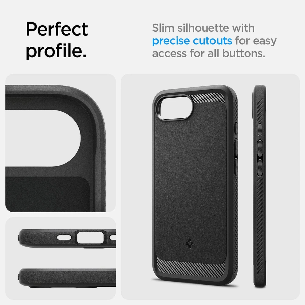 „Spigen Rugged Armor MagSafe“ dėklas, skirtas „iPhone 16e / 17e“ - juodas
