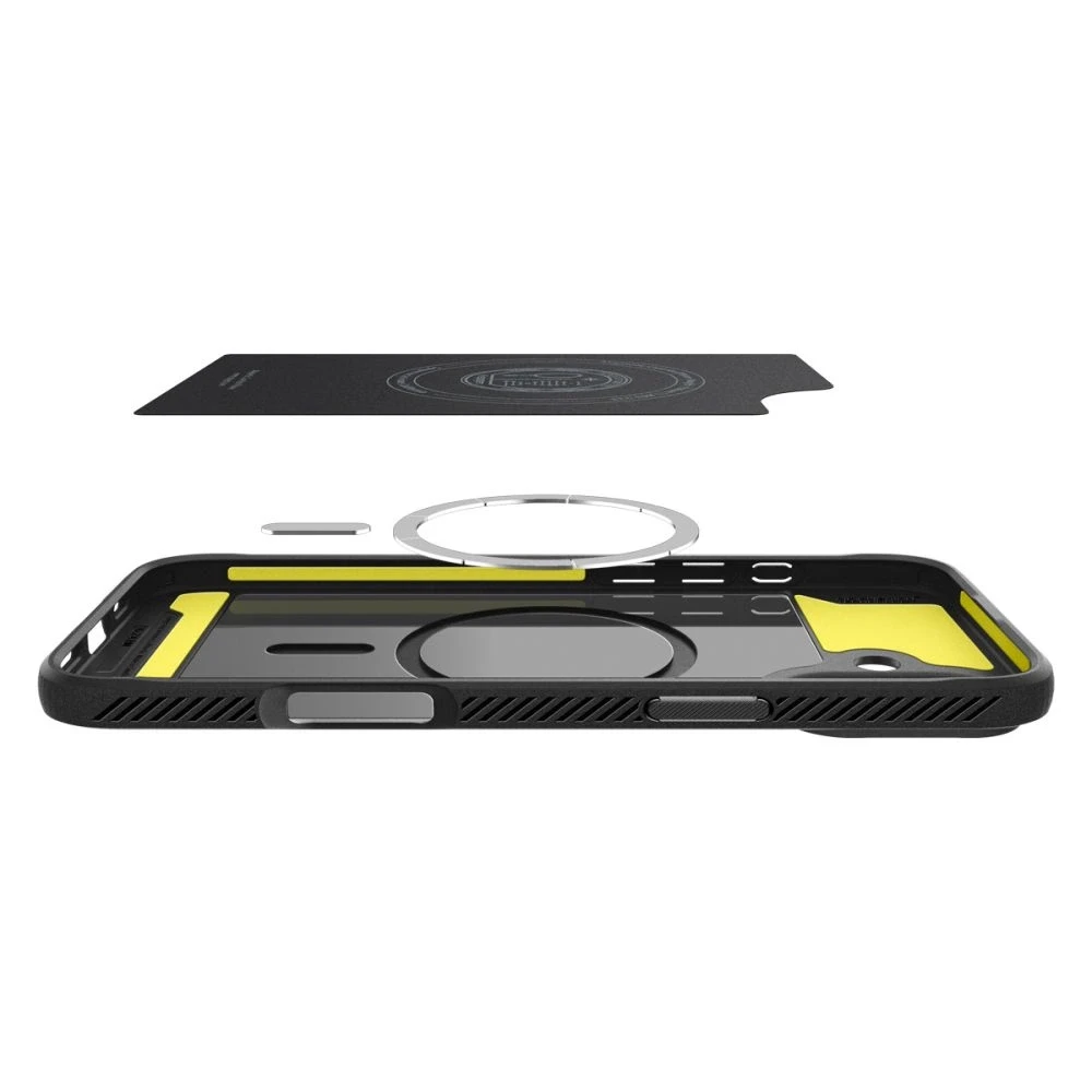 Spigen dėklas RUGGED ARMOR MAG compatible su MagSafe skirtas iPhone 16 matte juodos spalvos