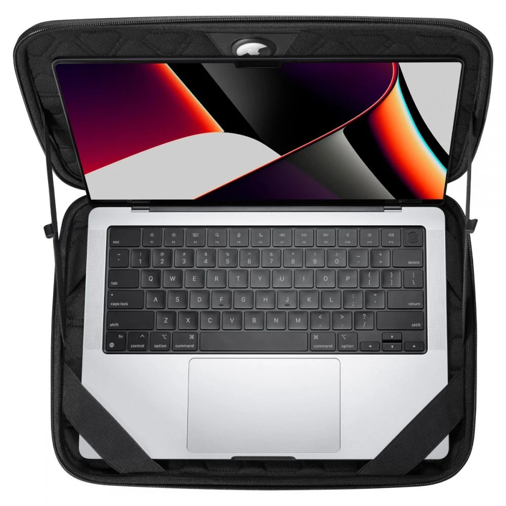 Spigen Rugged Armor Pro, juodos spalvos – MacBook Pro 14″ M5 2025/M4 2024/M3 2023/M2 2023/M1 2021