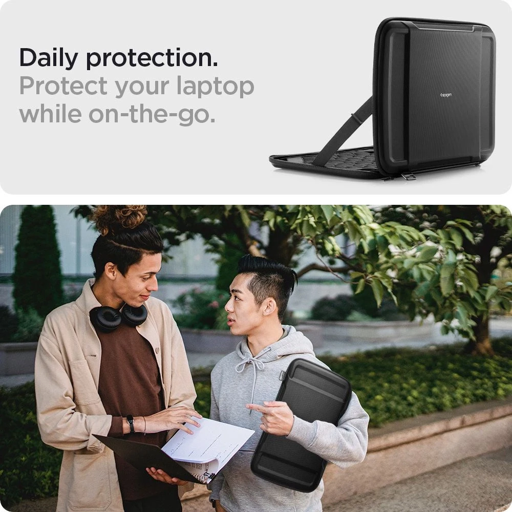 Spigen Rugged Armor Pro, juodos spalvos – MacBook Pro 14″ M5 2025/M4 2024/M3 2023/M2 2023/M1 2021