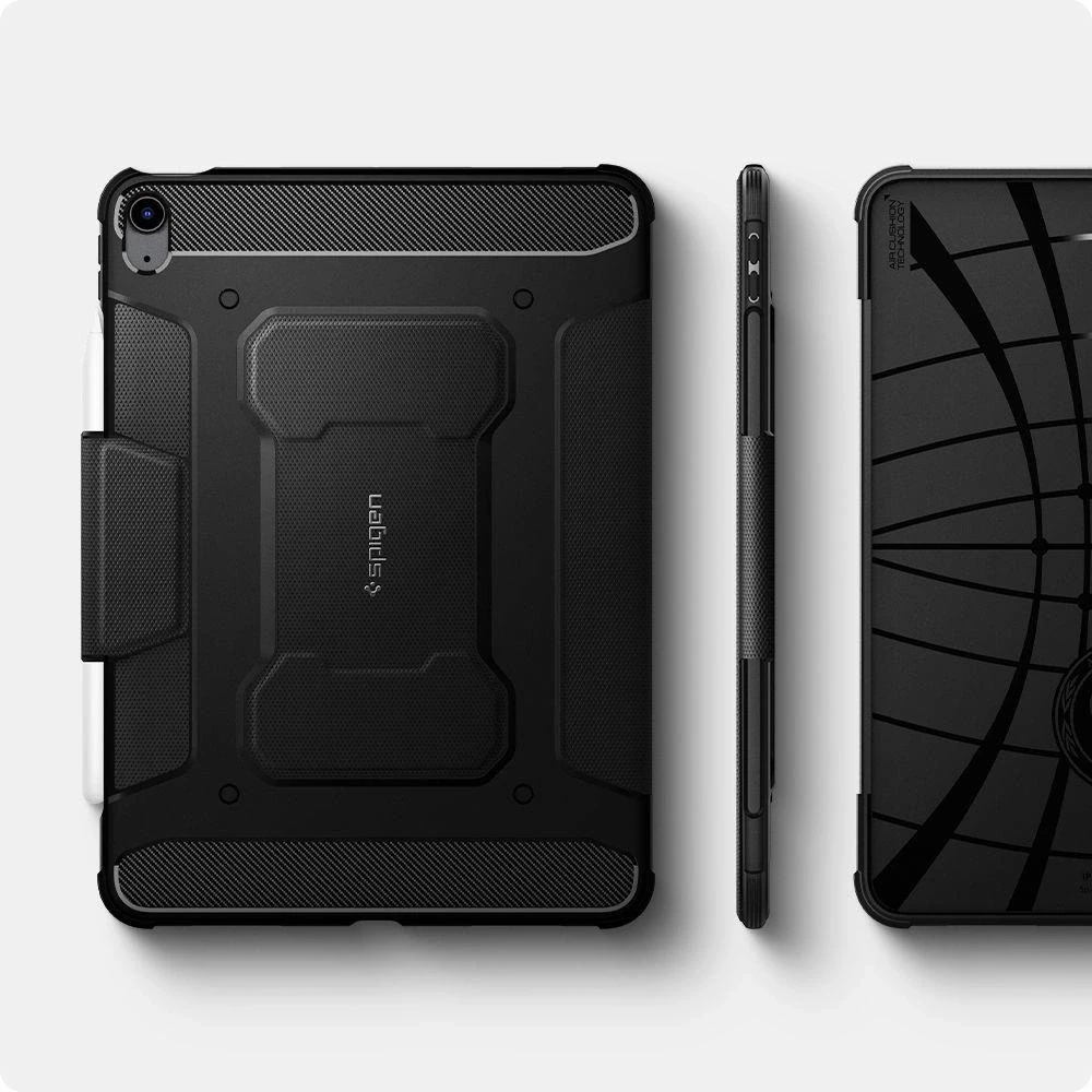 Spigen Rugged Armor Pro, juodos spalvos – Apple iPad Air 10.9″ (2022/2020)/11″ 2024/2025/2026