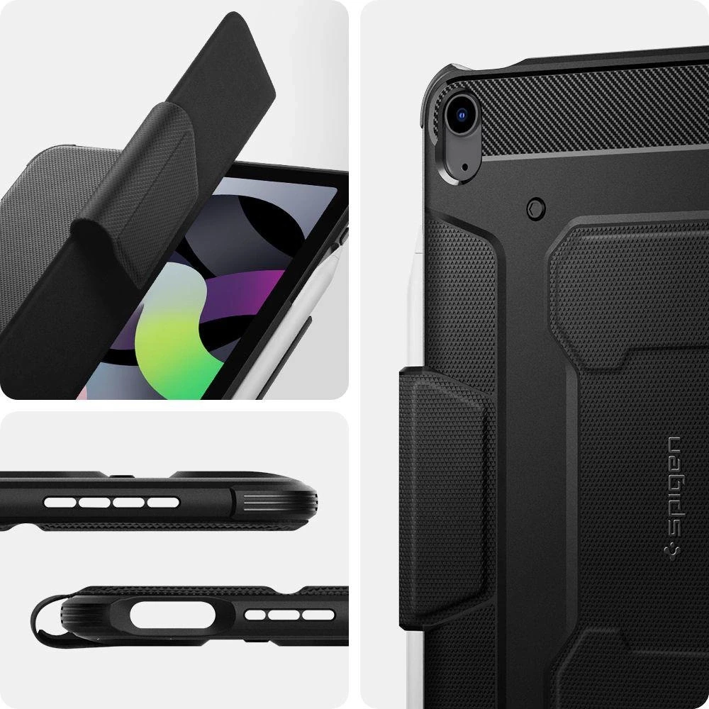 Spigen Rugged Armor Pro, juodos spalvos – Apple iPad Air 10.9″ (2022/2020)/11″ 2024/2025/2026
