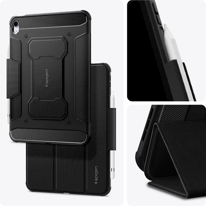 Spigen Rugged Armor Pro, juodos spalvos – Apple iPad Air 10.9″ (2022/2020)/11″ 2024/2025/2026