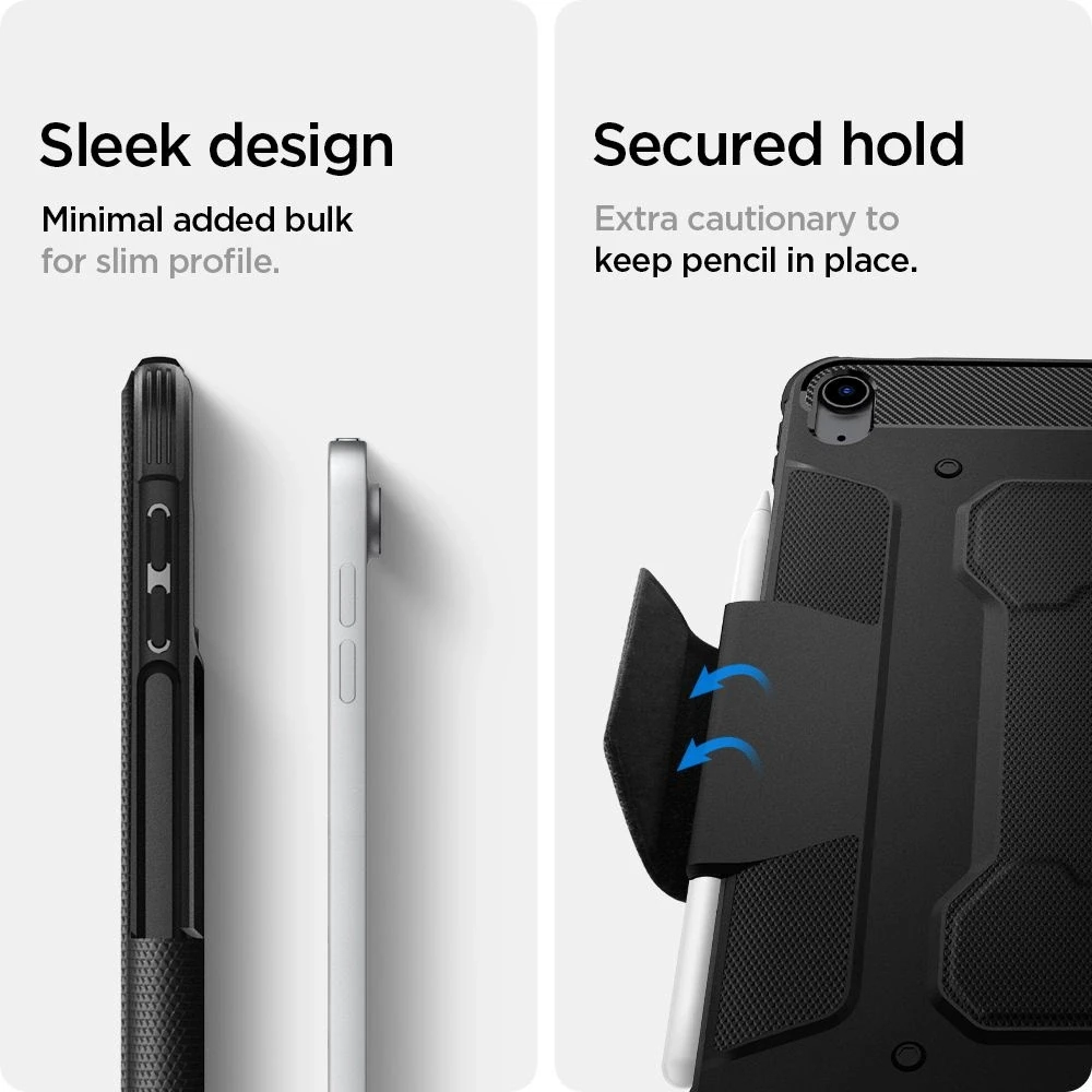 Spigen Rugged Armor Pro, juodos spalvos – Apple iPad Air 10.9″ (2022/2020)/11″ 2024/2025/2026