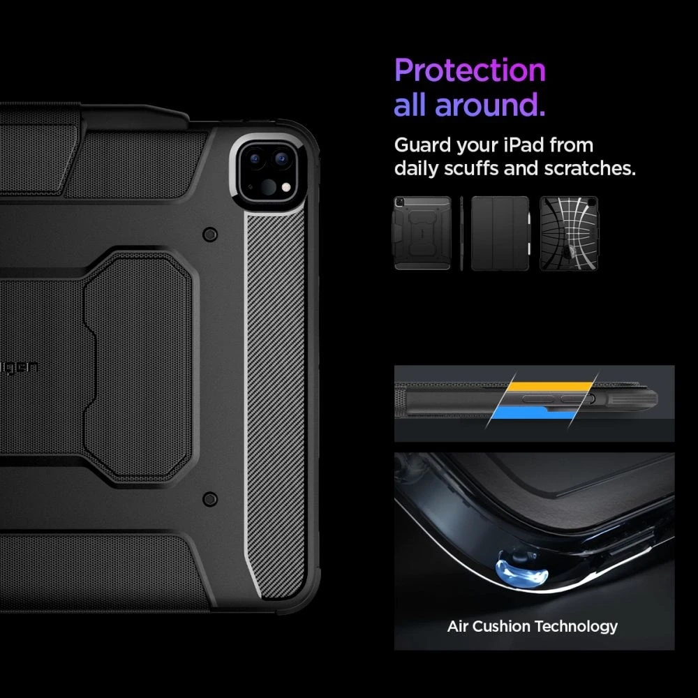 Spigen Rugged Armor Pro – dėklas skirtas Apple iPad Pro 13 M5,2025 / M4, 2024 Juodas