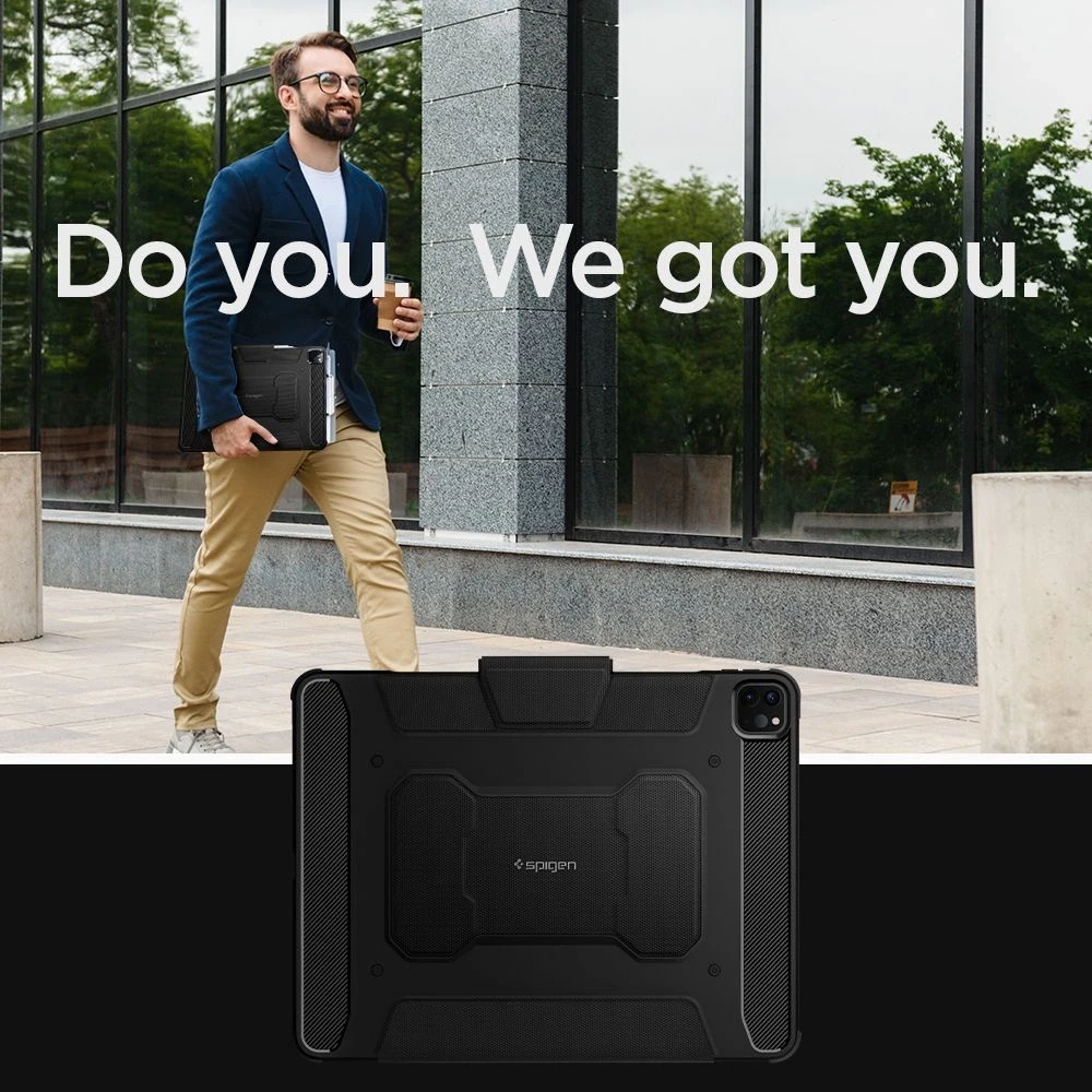 Planšetinio kompiuterio dėklas Spigen Rugged Armor Pro skirtas iPad Pro 11 2018/2020, juodas