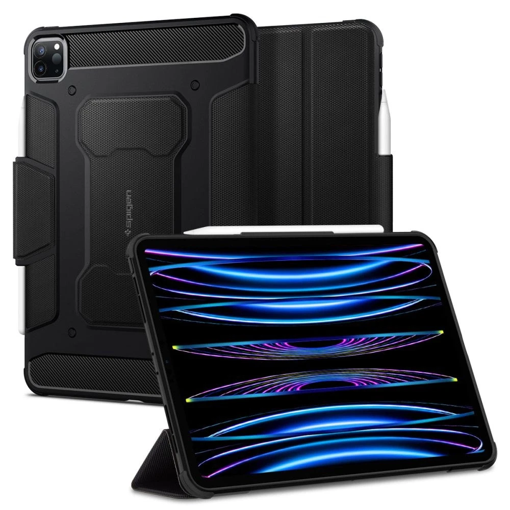 Planšetinio kompiuterio dėklas Spigen Rugged Armor Pro skirtas iPad Pro 11 2018/2020, juodas
