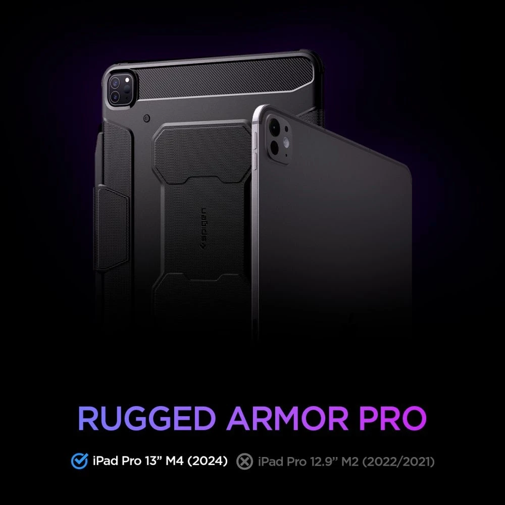 Spigen Rugged Armor Pro – dėklas skirtas Apple iPad Pro 13 M5,2025 / M4, 2024 Juodas