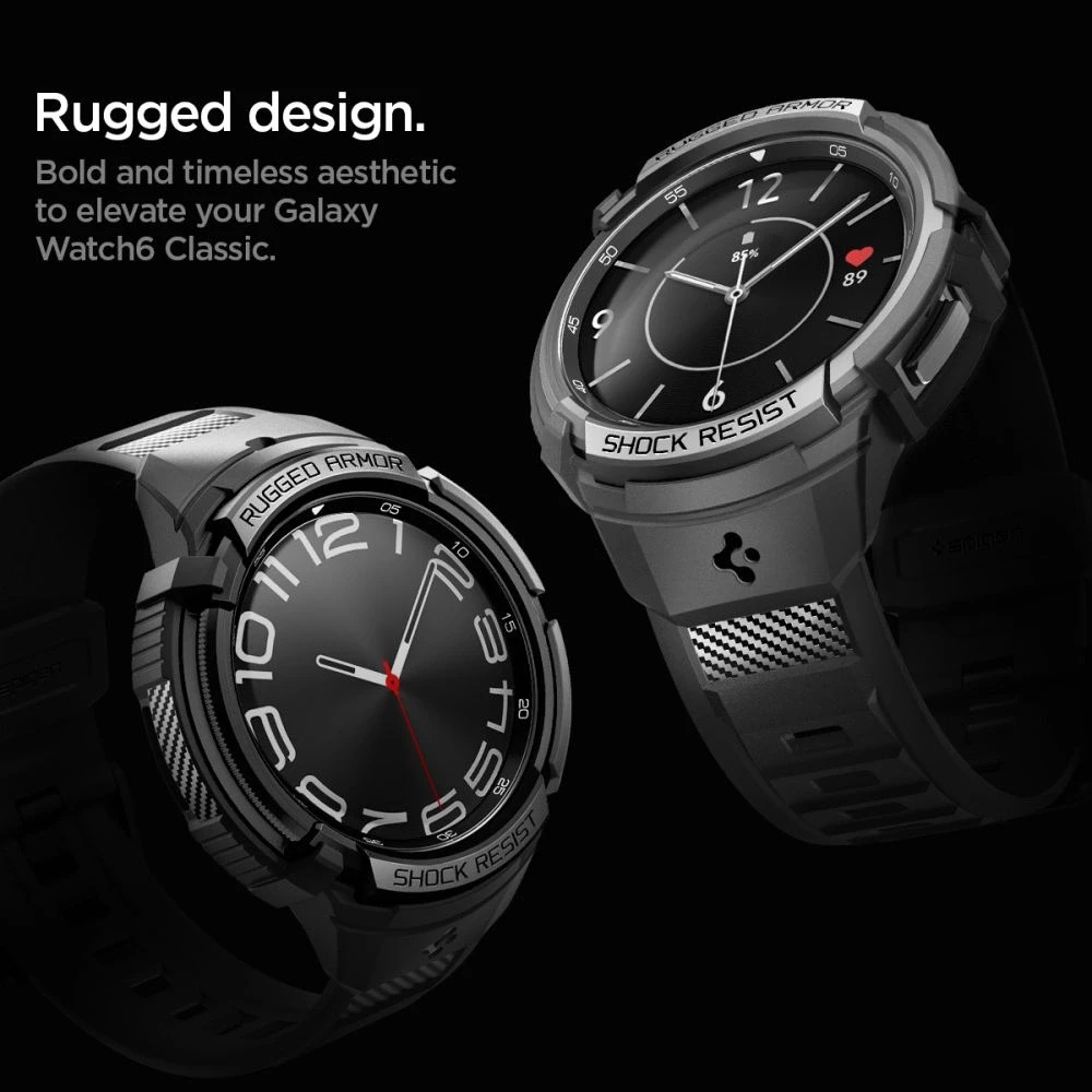 Spigen Rugged Armor Pro, juodos spalvos – Samsung Galaxy Watch6 Classic 47mm