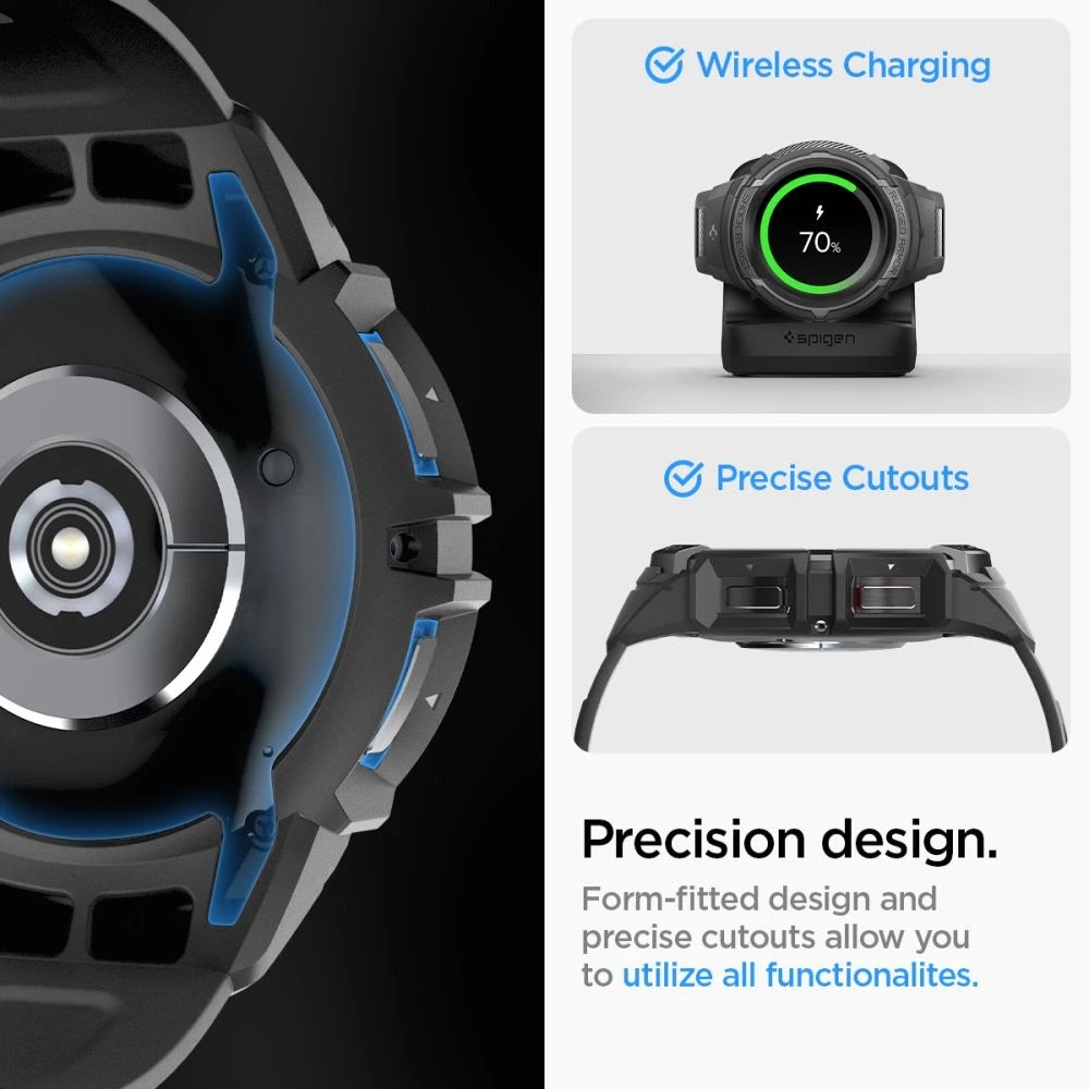 Spigen Rugged Armor Pro, juodos spalvos – Samsung Galaxy Watch6 Classic 47mm
