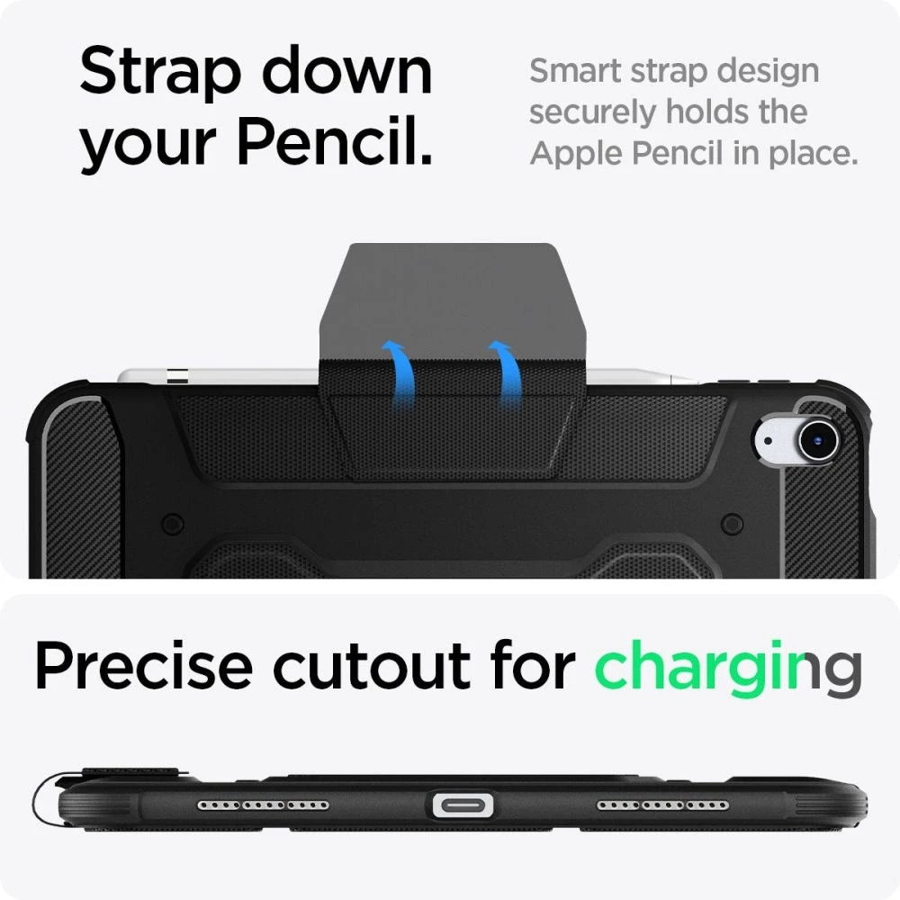 Spigen Rugged Armor Pro, juodos spalvos – Apple iPad 10.9″ 2022/11″ 2025