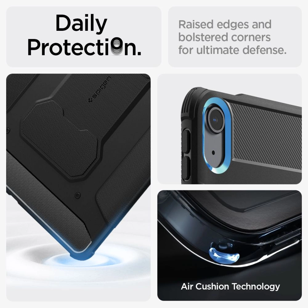 Spigen Rugged Armor Pro, juodas – Apple iPad Air 13″ (2026/2025/2024)
