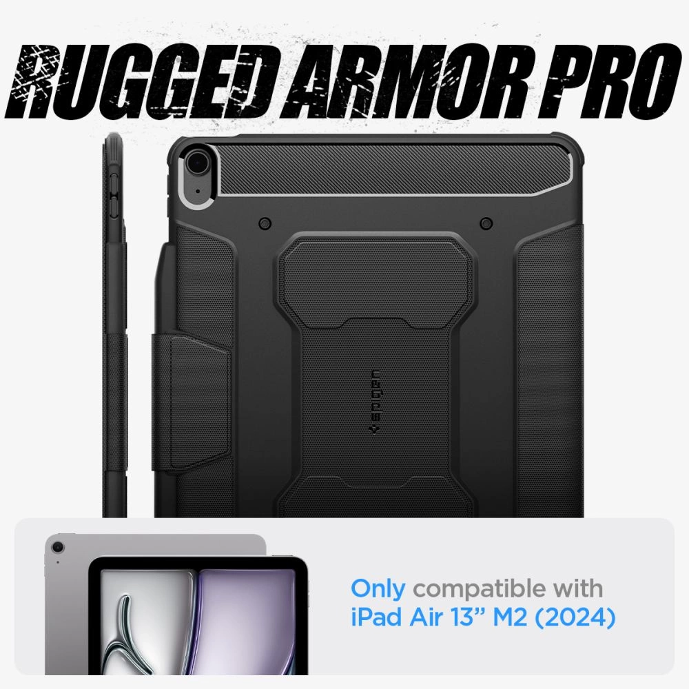 Spigen Rugged Armor Pro, juodas – Apple iPad Air 13″ (2026/2025/2024)