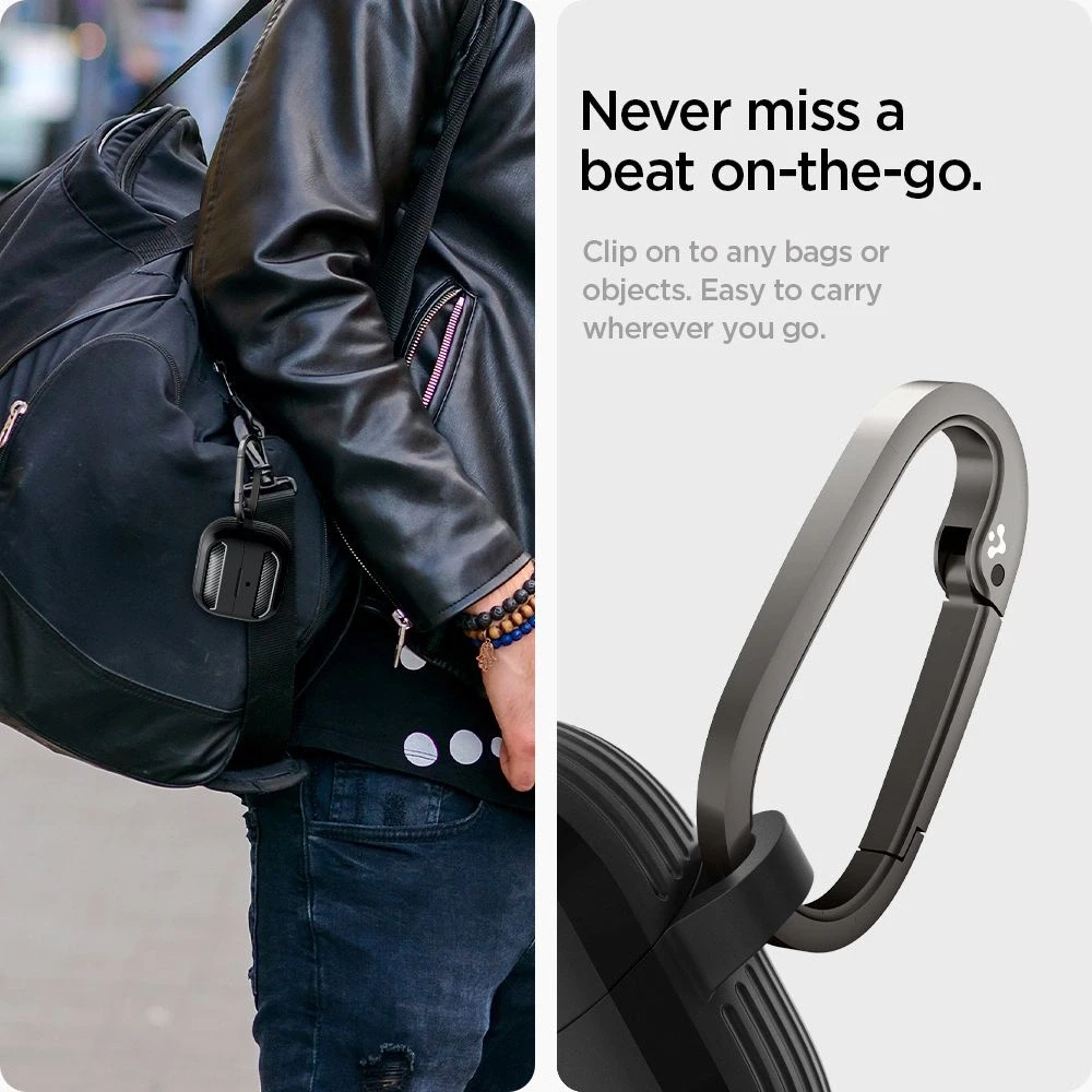 Samsung Galaxy Buds 3 / 3 Pro Spigen Rugged Armor Matte dėklas ausinėms juodos spalvos