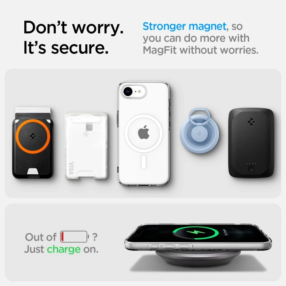 „Spigen Liquid Crystal MagSafe“ dėklas, skirtas „iPhone 16e / 17e“ – skaidrus