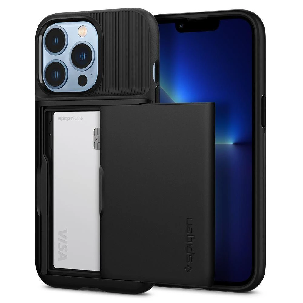 Dėklas Spigen Slim Armor CS Case skirtas iPhone 13 Pro, juodas
