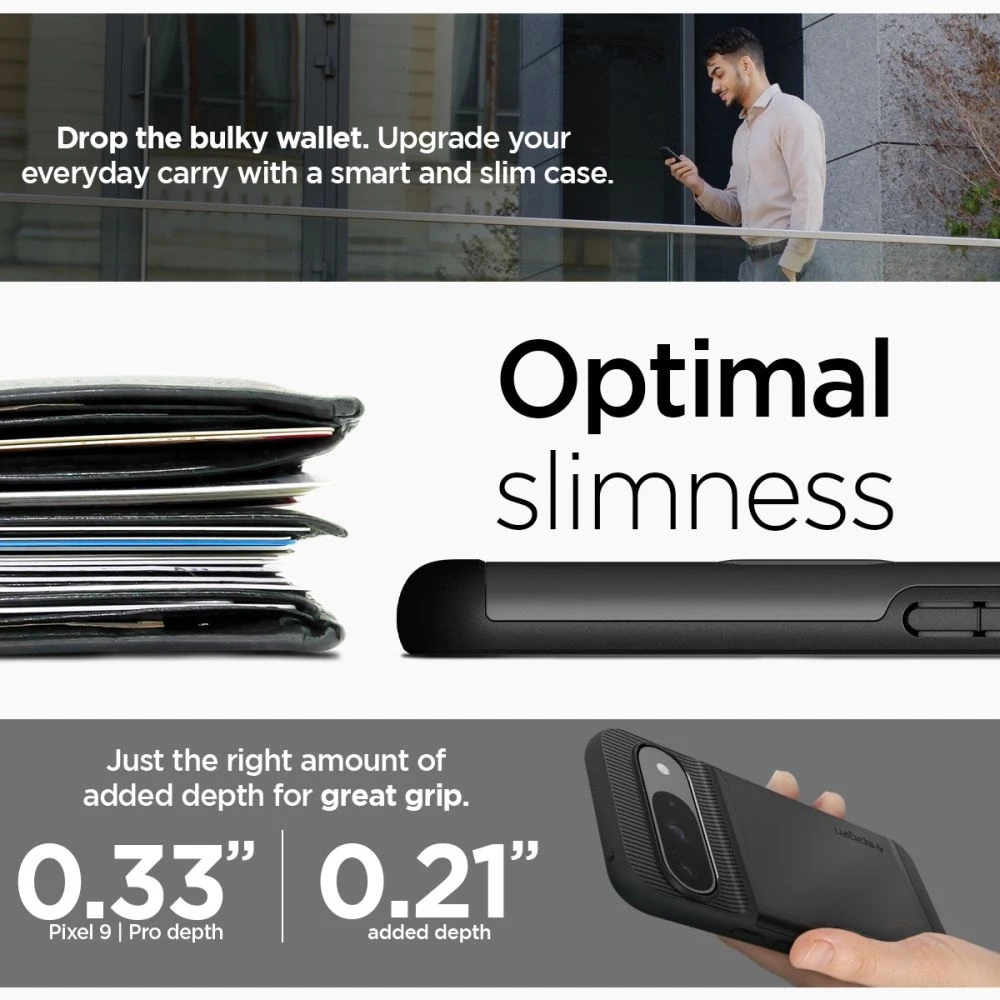 Spigen Slim Armor CS – dėklas skirtas Google Pixel 9 / 9 Pro Juodas