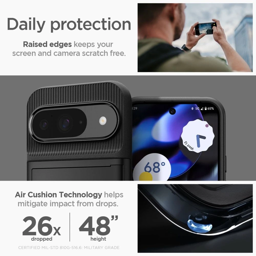 Spigen Slim Armor CS – dėklas skirtas Google Pixel 9 / 9 Pro Juodas
