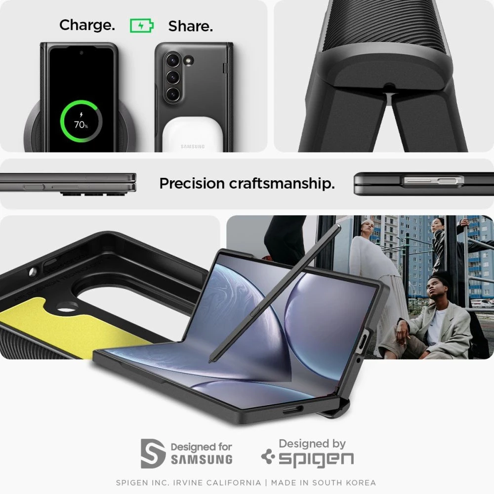 Spigen Slim Armor Pro – dėklas skirtas Samsung Galaxy Z Fold 6 Juodas