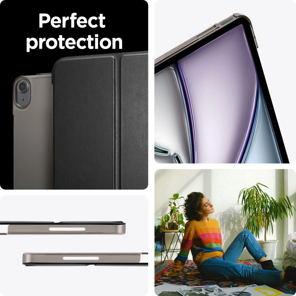 Spigen Smart Fold, juodos spalvos – Apple iPad Air 13″ 2024/2025/2026