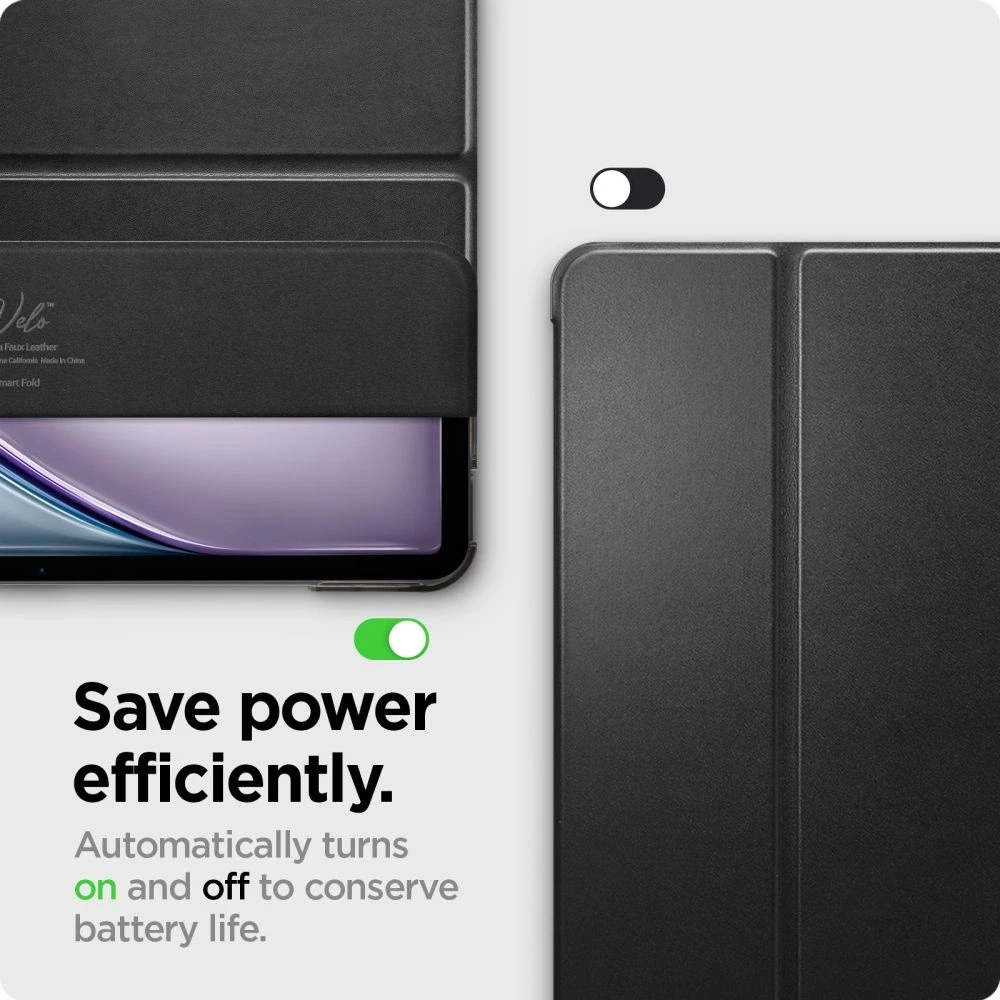 Spigen Smart Fold, juodos spalvos – Apple iPad Air 13″ 2024/2025/2026