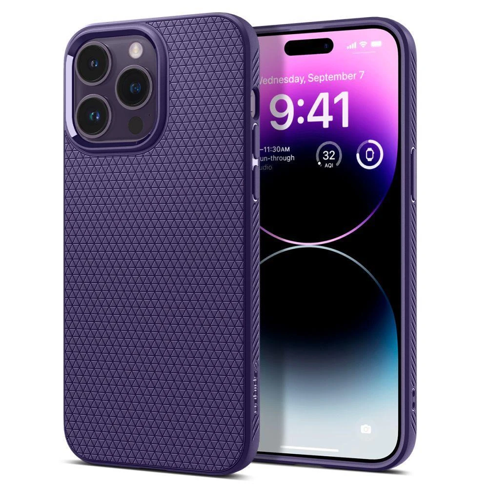 Spigen dėklas Liquid Air , skirtas iPhone 14 Pro 6,1 tamsiai violetinės spalvos inės spalvos