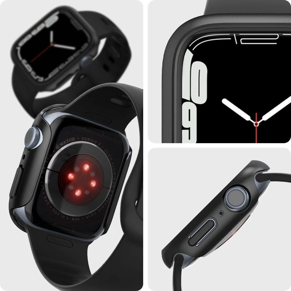 Išmaniojo laikrodžio Apple 7 ekrano rėmelis, Juodos spalvos, 45mm