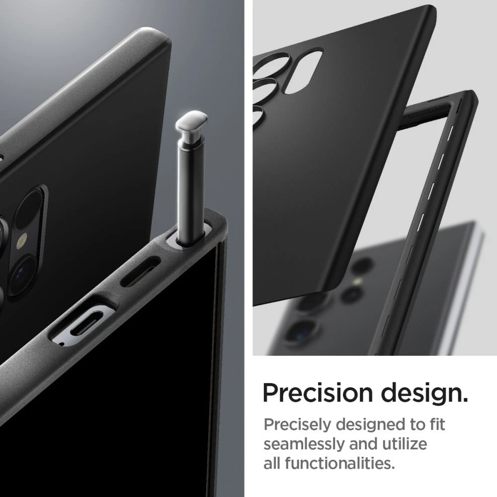 Spigen Thin Fit – dėklas skirtas Samsung Galaxy S24 Ultra Juodas