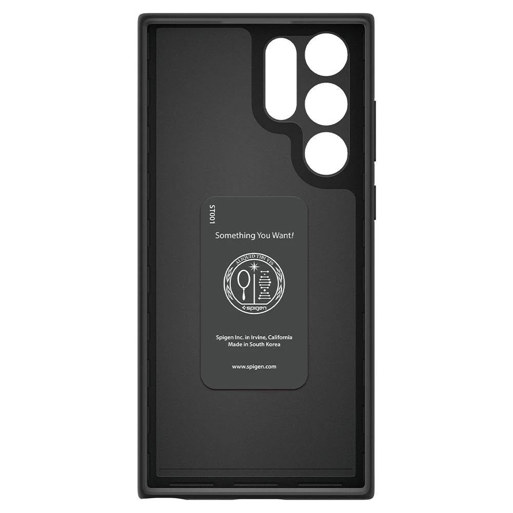 Dėklas Spigen Thin Fit, juodas – Samsung Galaxy S22 Ultra