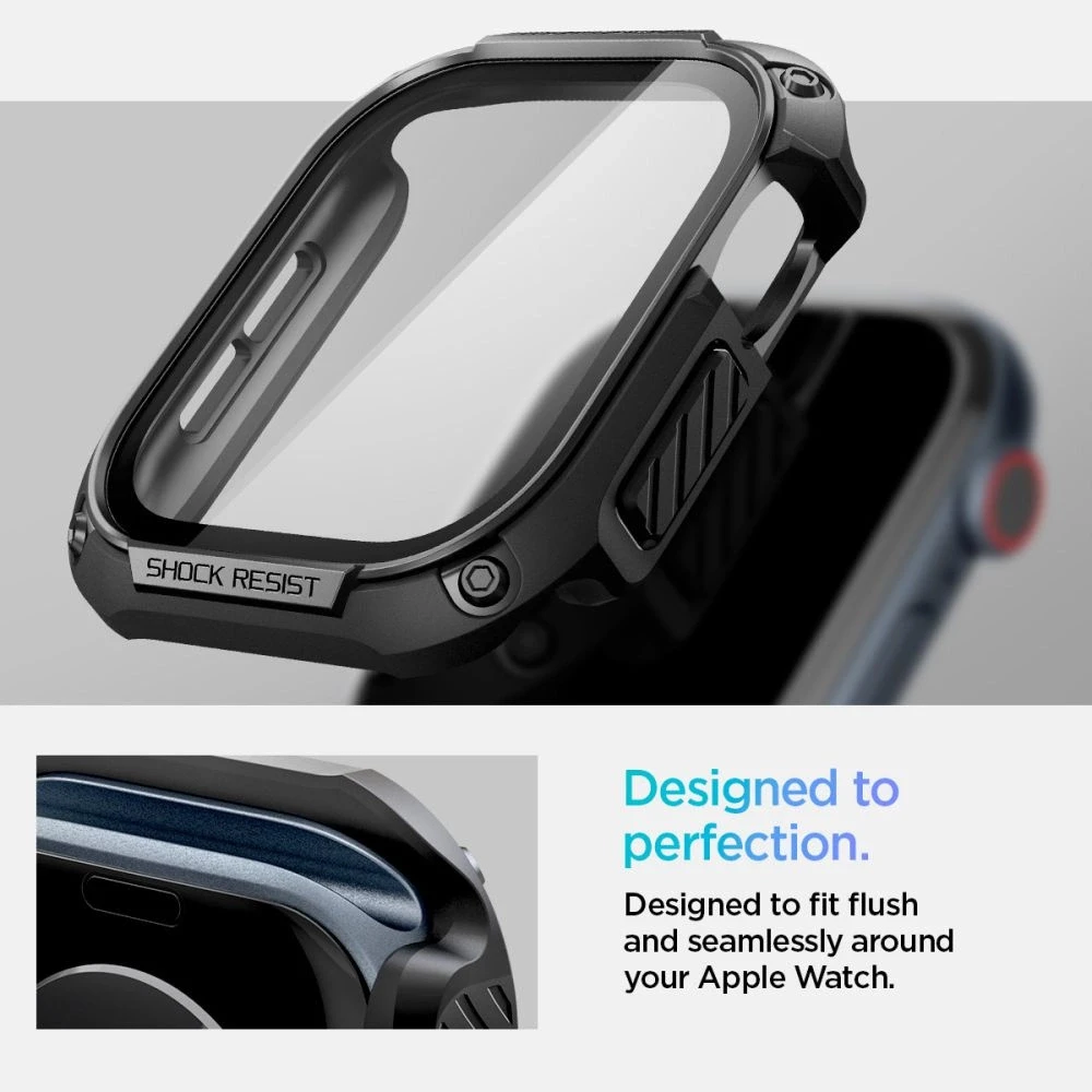 „Spigen Tough Armor“ dėklas, skirtas „Apple Watch 10“ (46 mm) (juodas)