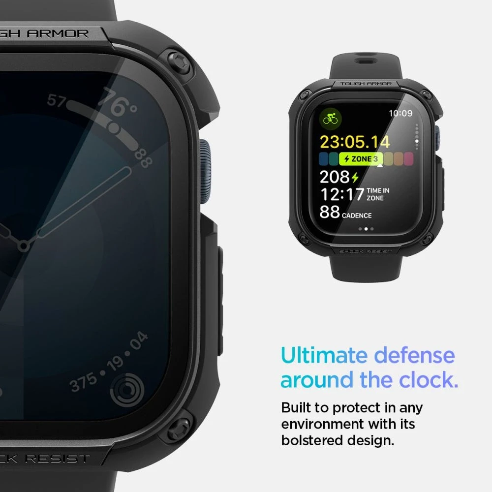 „Spigen Tough Armor“ dėklas, skirtas „Apple Watch 10“ (46 mm) (juodas)
