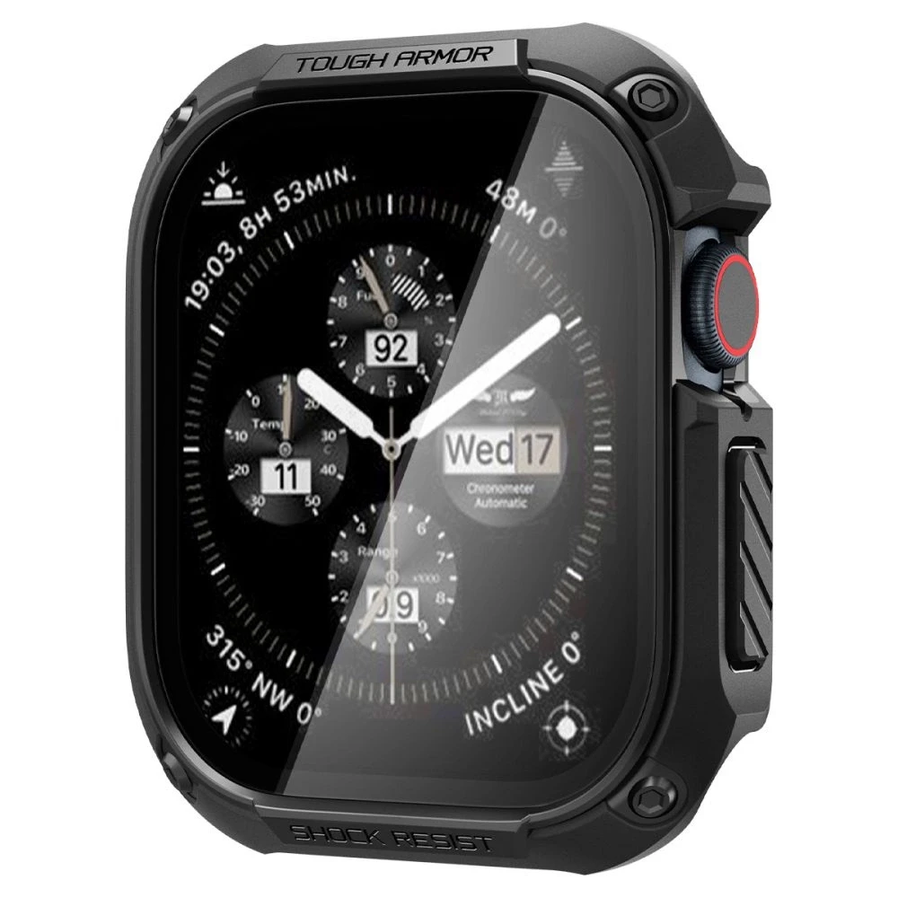 „Spigen Tough Armor“ dėklas, skirtas „Apple Watch 10“ (46 mm) (juodas)