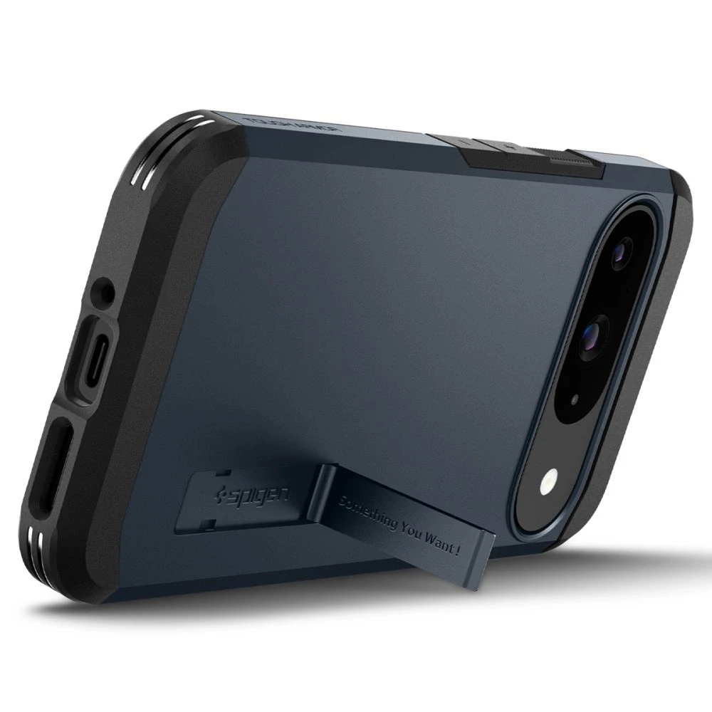 Dėklas „Spigen Tough Armor“, metalinis skalūno spalvos – „Google Pixel 9 Pro“ / „Pixel 9“