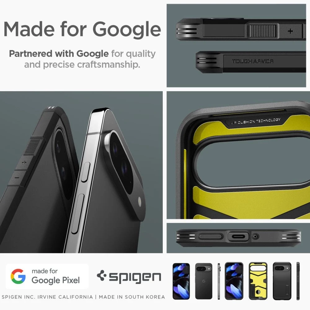 Spigen Tough Armor – dėklas skirtas Google Pixel 9 / 9 Pro Juodas