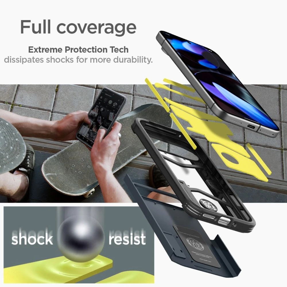 Dėklas „Spigen Tough Armor“, metalinis skalūno spalvos – „Google Pixel 9 Pro“ / „Pixel 9“