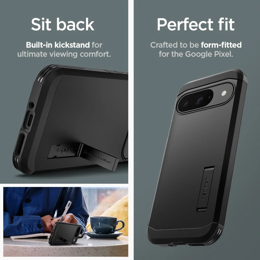 Spigen Tough Armor – dėklas skirtas Google Pixel 9 / 9 Pro Juodas