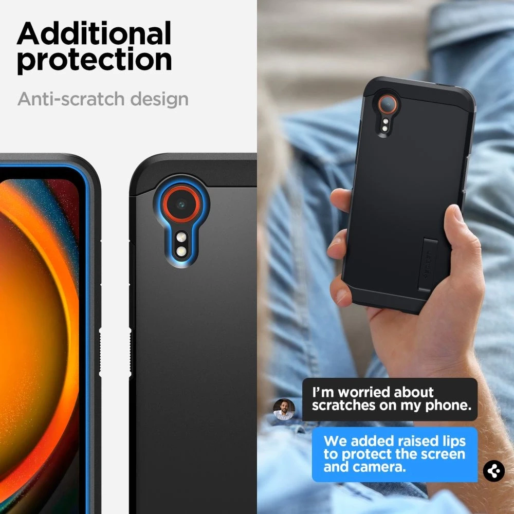 Dėklas Spigen Tough Armor skirtas Samsung Galaxy XCover 7 Pro juodos spalvos