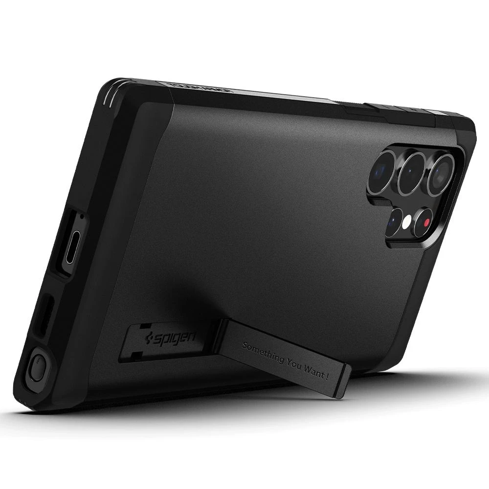 Spigen Tough Armor Samsung Galaxy S22 Ultra dėklas telefonui juodos spalvos