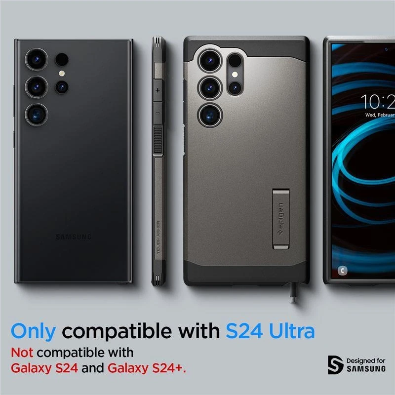 Spigen Tough Armor – dėklas skirtas Samsung Galaxy S24 Ultra Gunmetal