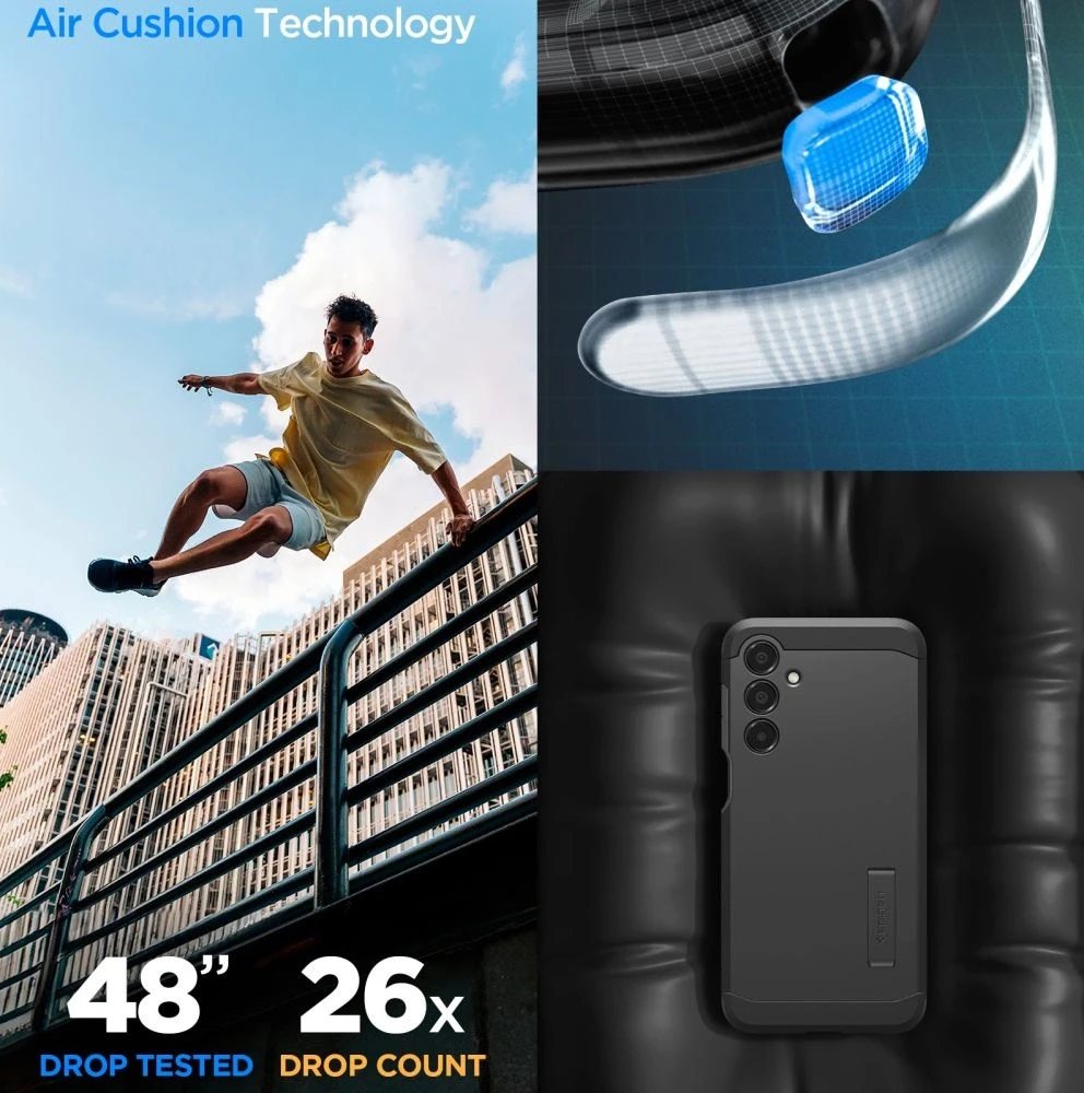Spigen „Tough Armor“ – „Samsung Galaxy A16 4G/5G“ dėklas, juodas