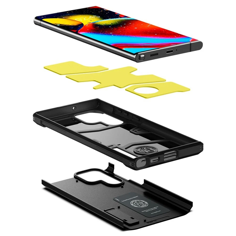 Spigen Tough Armor Samsung Galaxy S22 Ultra dėklas telefonui juodos spalvos