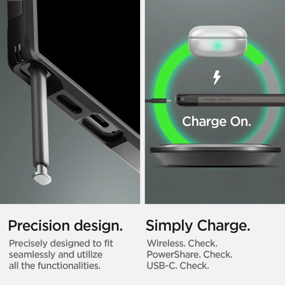 Spigen Tough Armor – dėklas skirtas Samsung Galaxy S24 Ultra Gunmetal