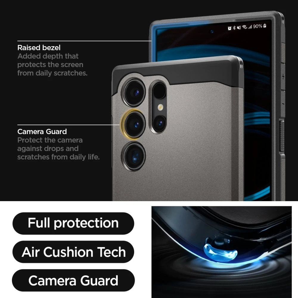 Spigen Tough Armor – dėklas skirtas Samsung Galaxy S24 Ultra Gunmetal