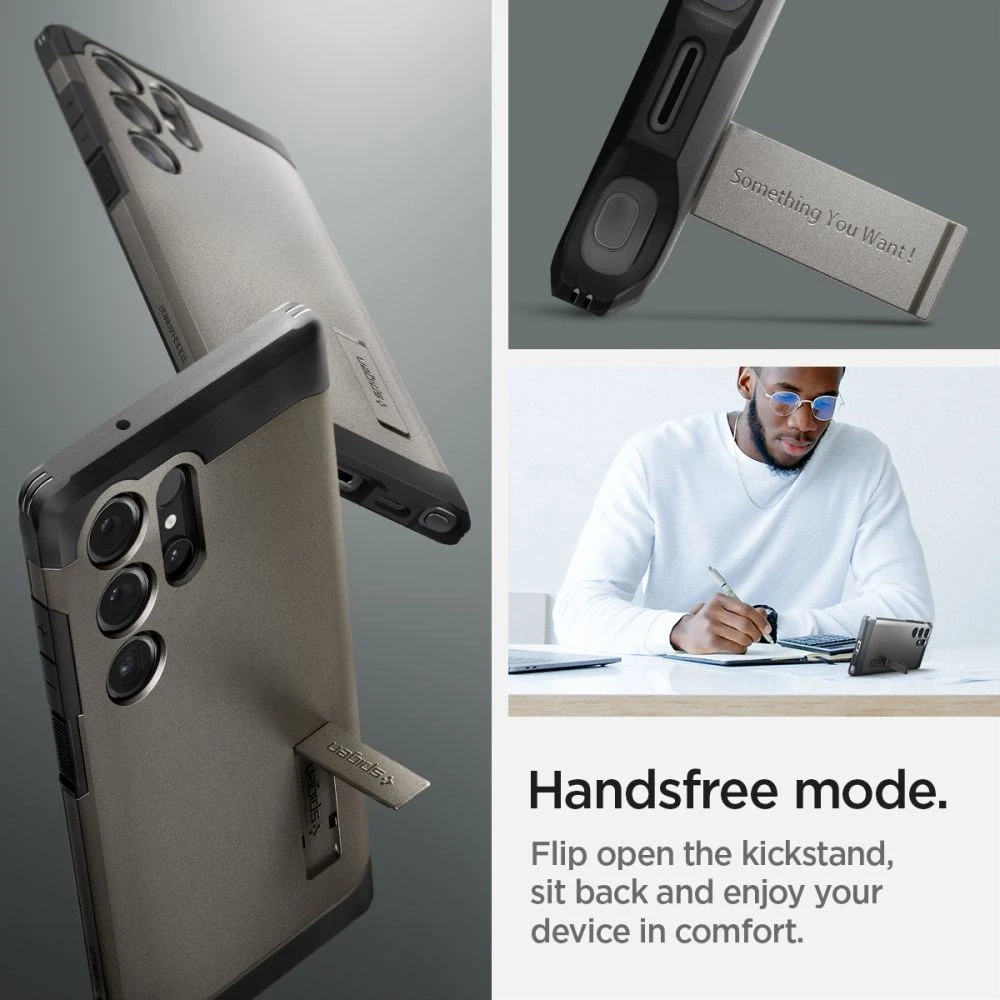 Spigen Tough Armor – dėklas skirtas Samsung Galaxy S24 Ultra Gunmetal