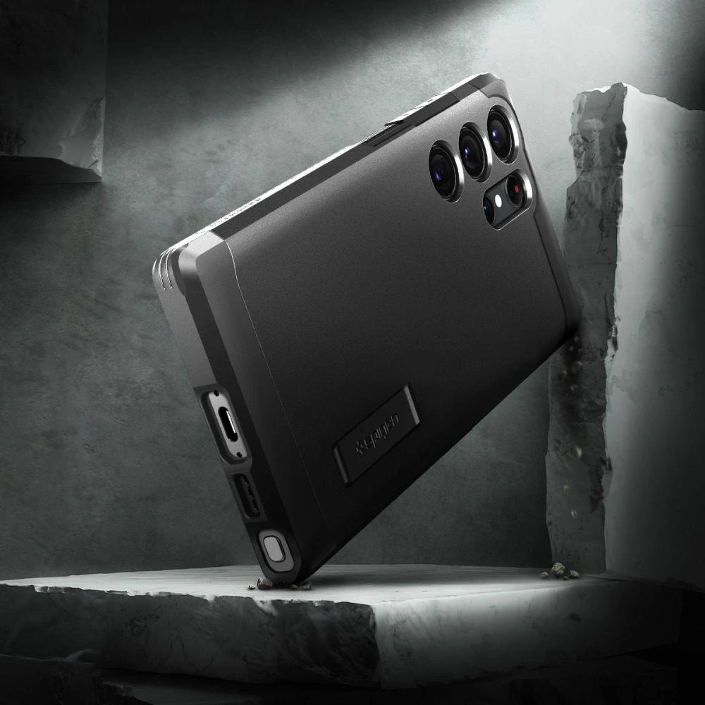 Spigen Tough Armor dėklas skirtas Samsung Galaxy S23 Ultra, spalva - Juoda