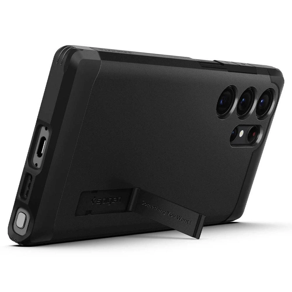 Spigen Tough Armor dėklas skirtas Samsung Galaxy S23 Ultra, spalva - Juoda